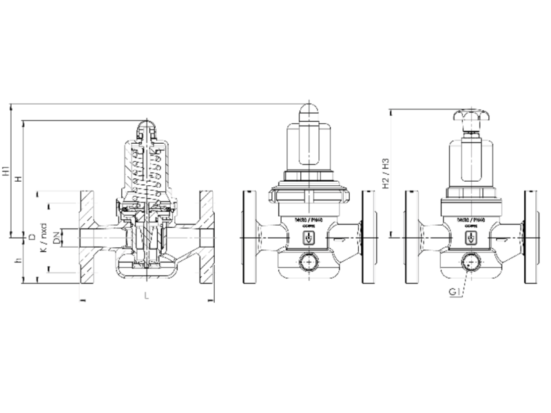Zawór redukujący ciśnienie Seria 682, Średnica nominalna