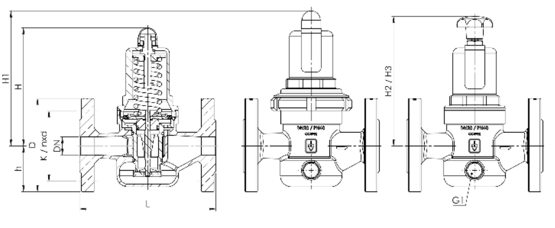Zawór redukujący ciśnienie Seria 682, Średnica nominalna