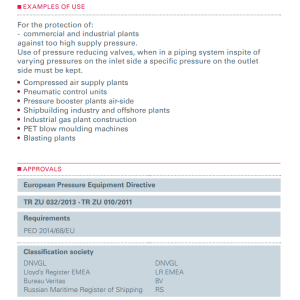 Zawór redukujący ciśnienie Seria 684, Rozmiar gwintu (2):