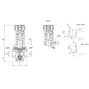 Zawór redukujący ciśnienie Seria 684, Rozmiar gwintu (2):
