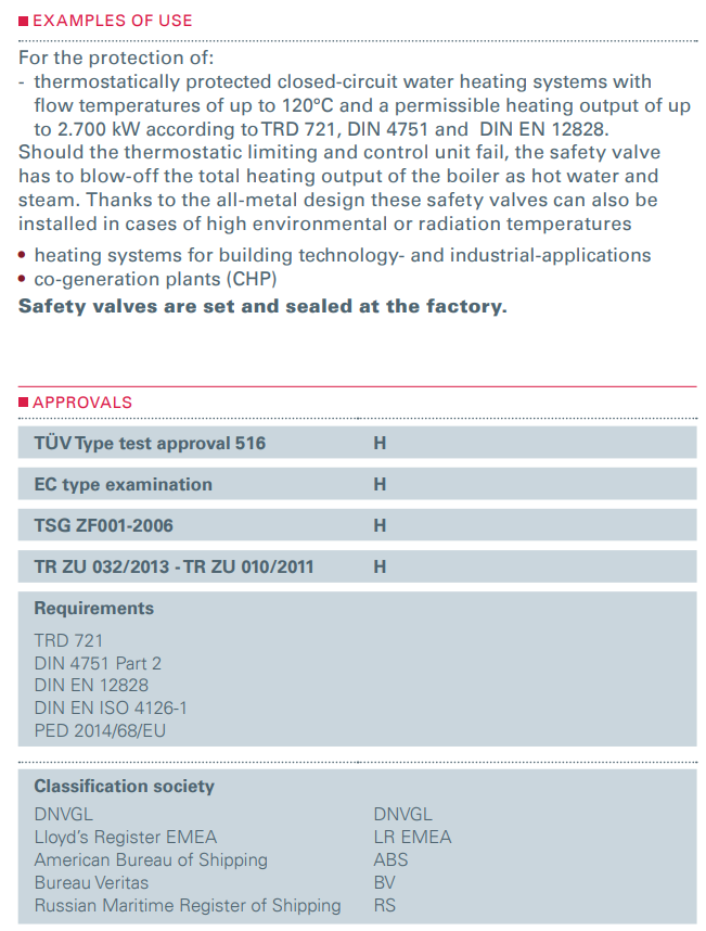 Zawór bezpieczeństwa Seria 651mHNK, Rozmiar gwintu (2): 3/