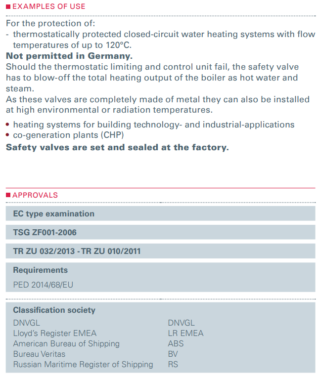 Zawór bezpieczeństwa Seria 651mHIK, Rozmiar gwintu (2): 3/