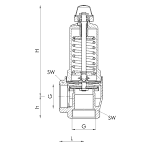 Zawór bezpieczeństwa Seria 651mHIK, Rozmiar gwintu (2): 3/