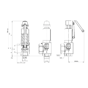 Zawór bezpieczeństwa Seria 851bH, Rozmiar gwintu (2): 1/2"