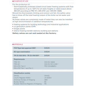 Zawór bezpieczeństwa Seria 852bHL, Średnica nominalna DN: