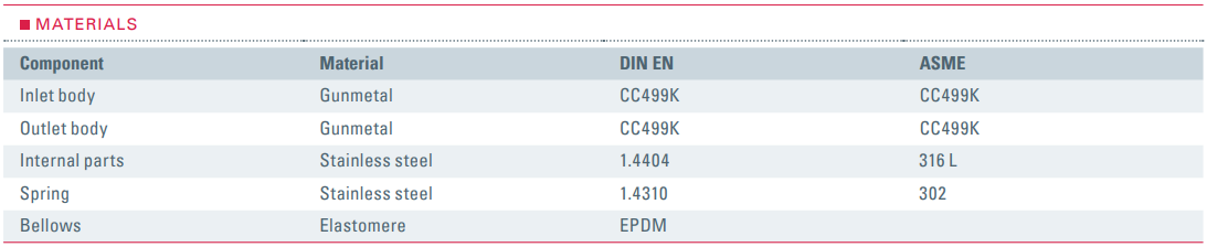 Zawór bezpieczeństwa Seria 852bHL, Średnica nominalna DN: