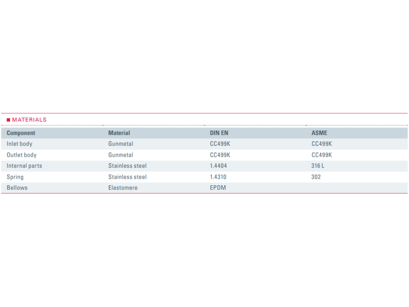 Zawór bezpieczeństwa Seria 852bHL, Średnica nominalna DN: