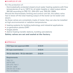 Zawór bezpieczeństwa Seria 455bHL, Średnica nominalna DN: