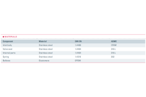 Zawór bezpieczeństwa Seria 455bHL, Średnica nominalna DN: