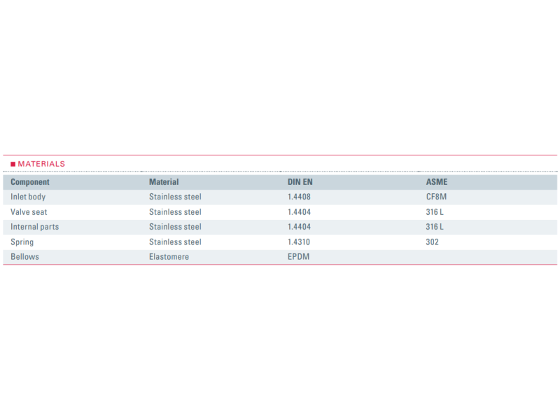 Zawór bezpieczeństwa Seria 455bHL, Średnica nominalna DN: