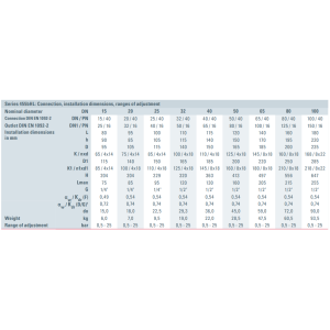 Zawór bezpieczeństwa Seria 455bHL, Średnica nominalna DN: