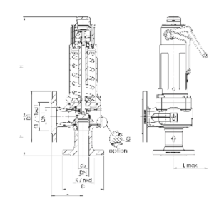 Zawór bezpieczeństwa Seria 455bHL, Średnica nominalna DN:
