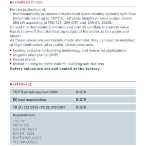 Zawór bezpieczeństwa Seria 355bHL, Średnica nominalna DN: