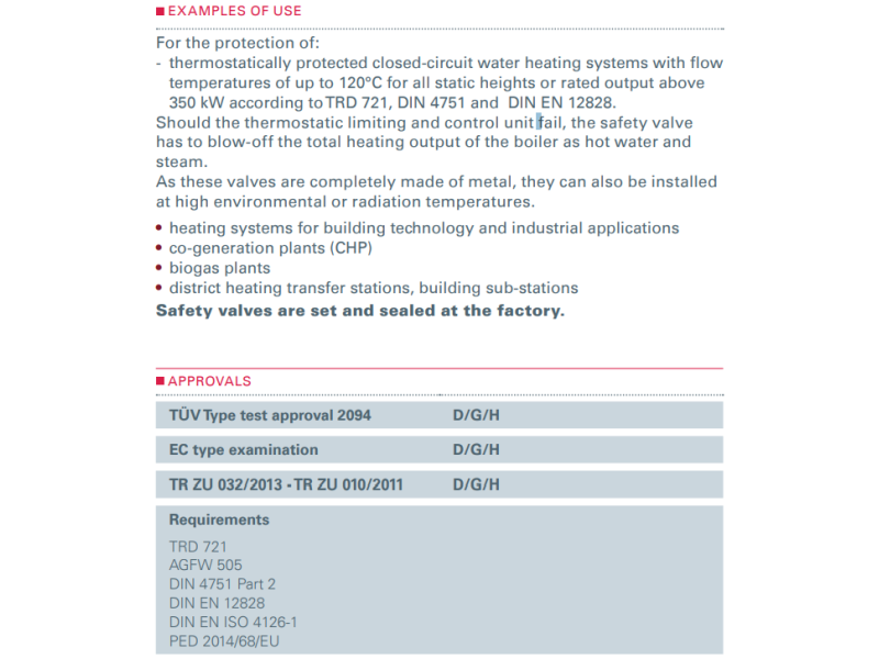 Zawór bezpieczeństwa Seria 355bHL, Średnica nominalna DN: