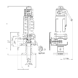 Zawór bezpieczeństwa Seria 355bHL, Średnica nominalna DN: