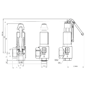 Zawór bezpieczeństwa Seria 851bHF, Rozmiar gwintu (2): 1/2