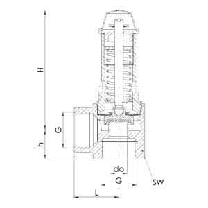 Zawór bezpieczeństwa Seria 652mFK, Rozmiar gwintu (2): 1/2