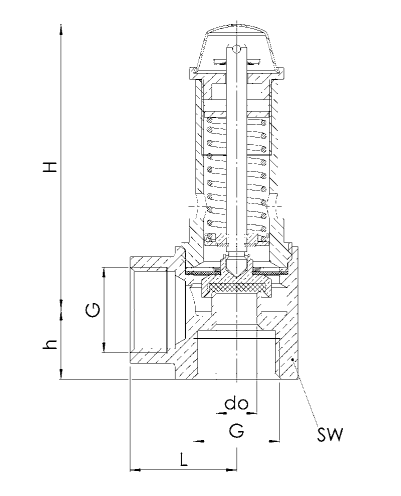 Zawór bezpieczeństwa Seria 652mFK, Rozmiar gwintu (2): 1/2