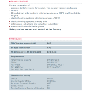 Zawór bezpieczeństwa Seria 851bG, Rozmiar gwintu (2): 1/2"