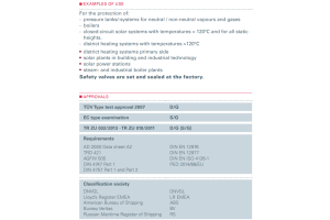 Zawór bezpieczeństwa Seria 452bGL, Średnica nominalna DN: