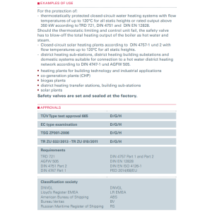 Zawór bezpieczeństwa Seria 451bH, Rozmiar gwintu (2): 1/2"