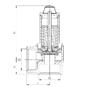 Zawór bezpieczeństwa Seria 651mWIK, Rozmiar gwintu (2): 1/