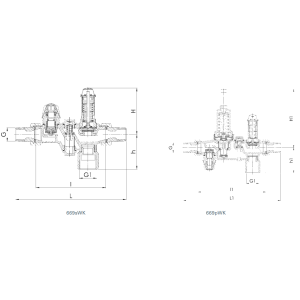 Zawór bezpieczeństwa Seria 669, Rozmiar gwintu (2): 3/4" B