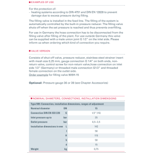 Zawór napełniający Typ 905H