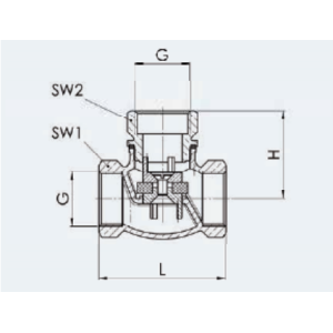 Zawór zwrotny Typ 647, Rozmiar gwintu (2): 3/4" BSPP, Śred