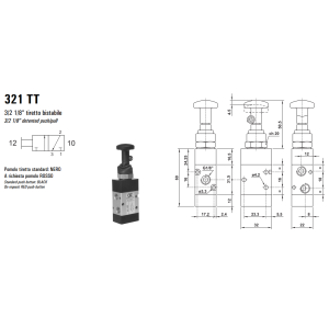 Zawór sterowany manualnie 321 MT/TT/CT/CTT, Funkcje: Bez sp