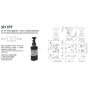 Zawór sterowany manualnie 321 MT/TT/CT/CTT, Funkcje: Bez sp