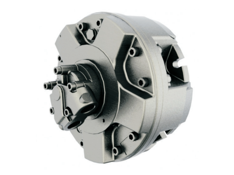 Silnik hydrauliczny o podwójnym przemieszczeniu z tłokami 