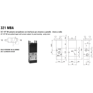 Zawór 321 sterowany manualnie przyciskiem