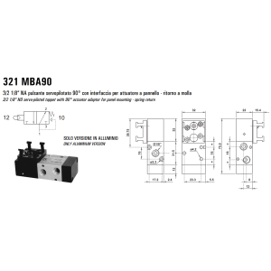 Zawór 321 sterowany manualnie przyciskiem