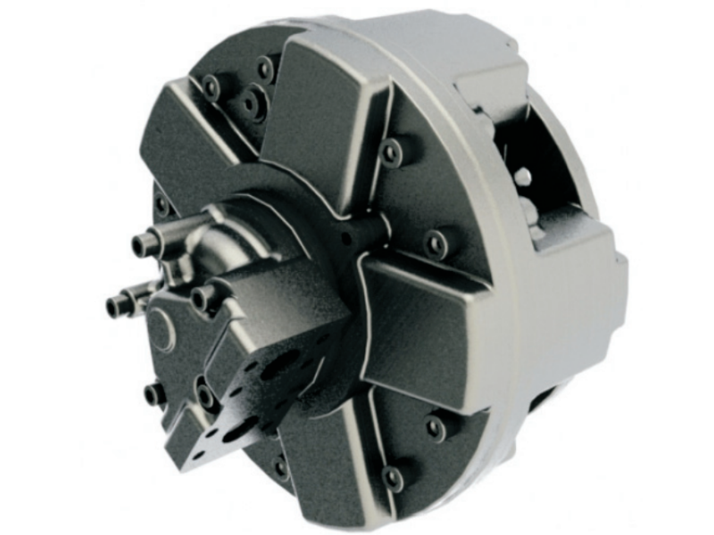 Silnik hydrauliczny o podwójnym przemieszczeniu z tłokami 