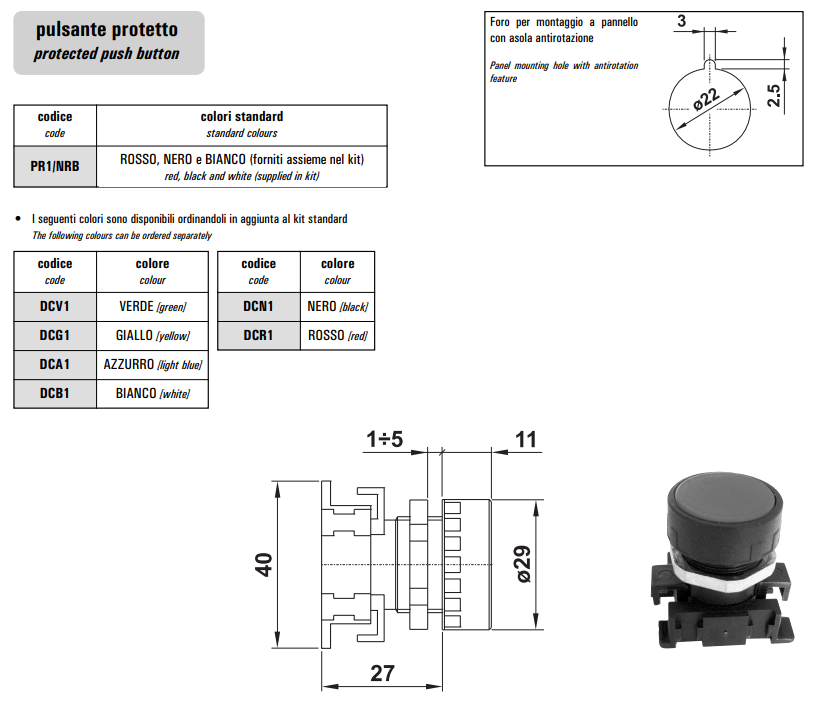 Zawór 521 sterowany manualnie przyciskiem