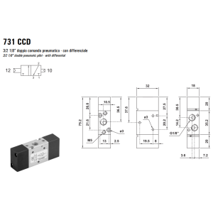 Zawór 731 MC/MCA/CC/CCD/CFP pneumatyczny 18mm