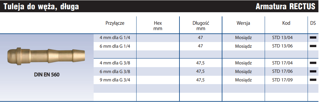 Tuleja do węża, długa STD