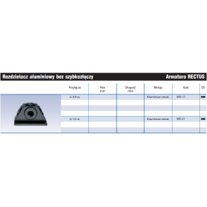 Rozdzielacz aluminiowy bez szybkozłączy WD