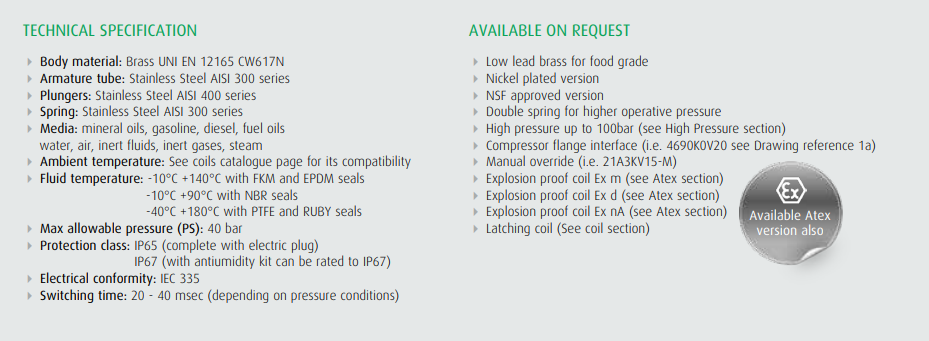 Zawór 21A N.C./N.O.