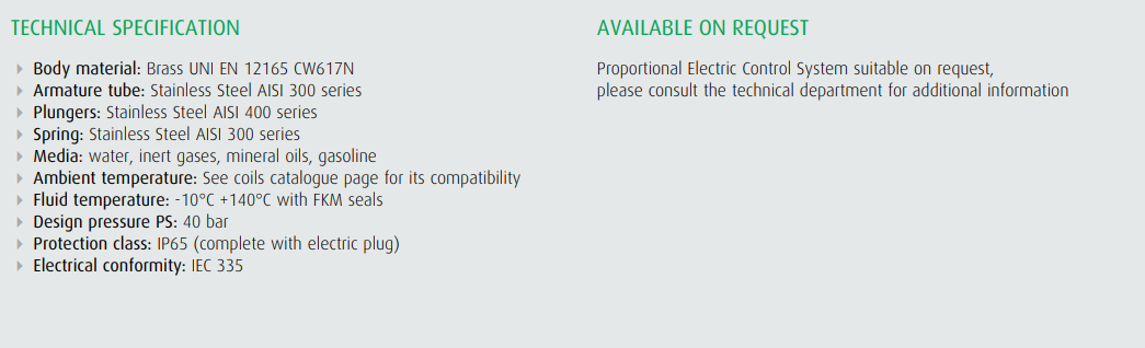 Zawór 21A PROP N.C.