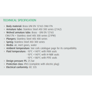 Zawór 21A-PW N.C./N.O.