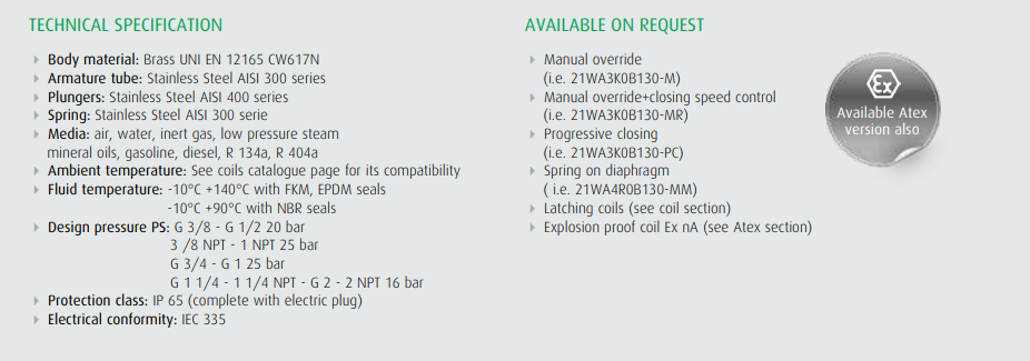 Zawór 21W N.C./N.O.