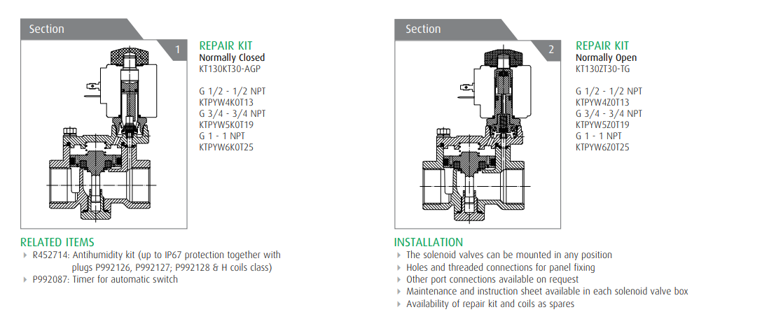 Zawór 21YW-YN N.C./N.O.