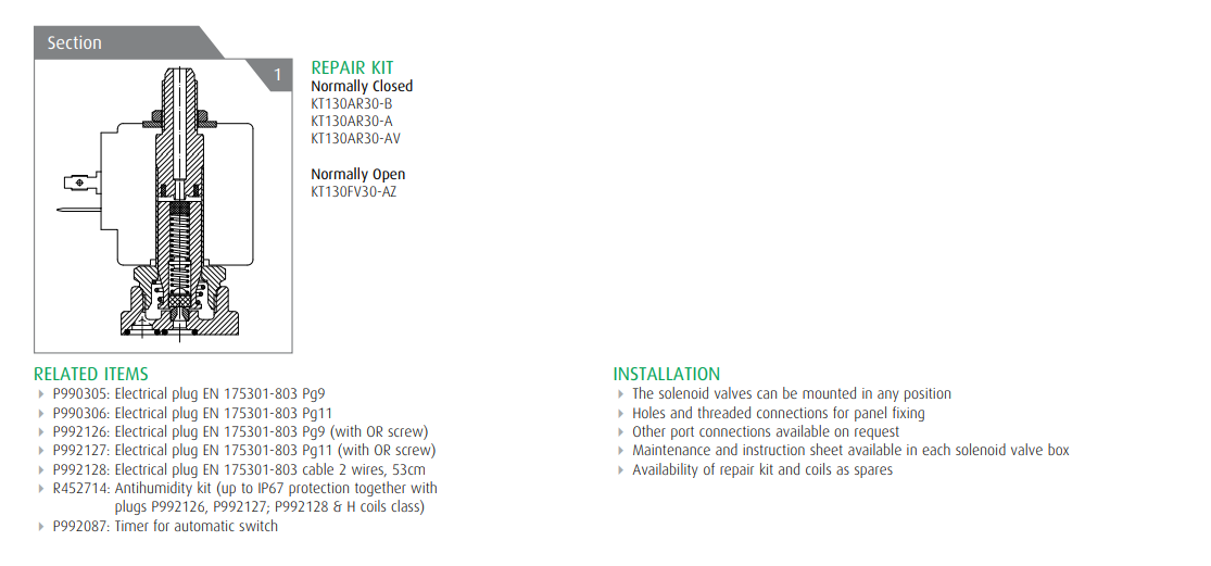 Zawór 31A N.C./N.O.