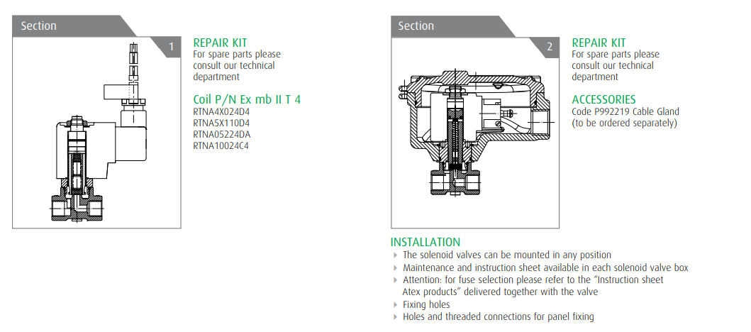 Zawór 21L Ex m Ex d N.C.