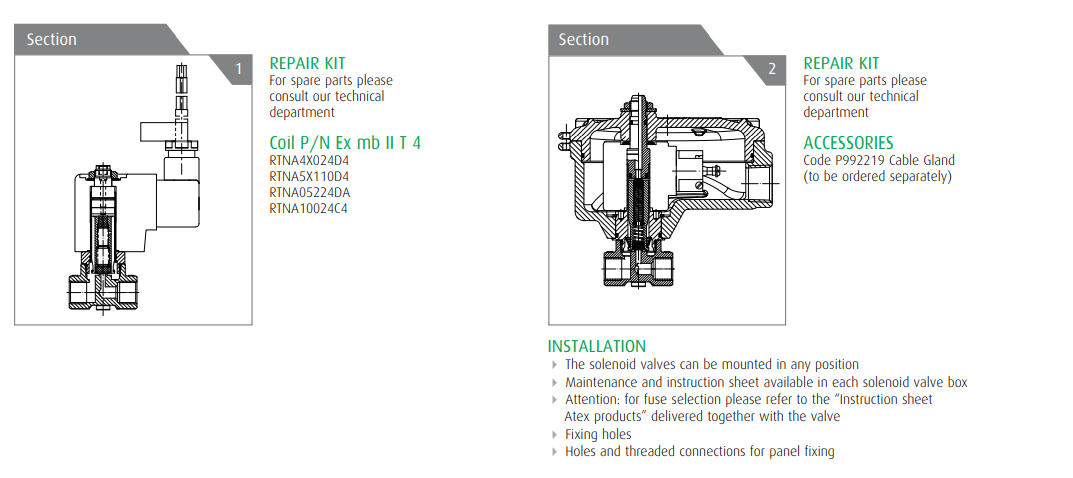 Zawór 31L Ex m, Ex d N.C.