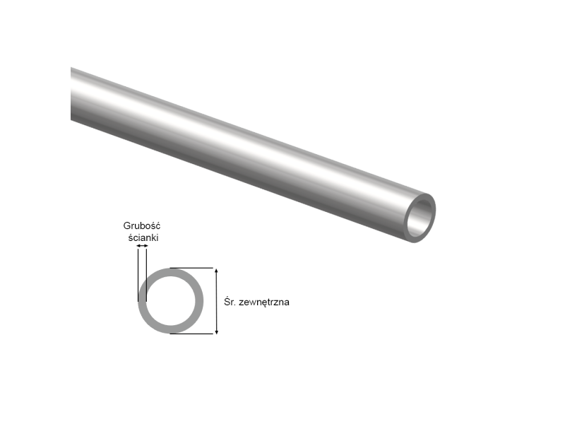 Rura hydrauliczna nierdzewna precyzyjna bezszwowa 8x1,5, Mat