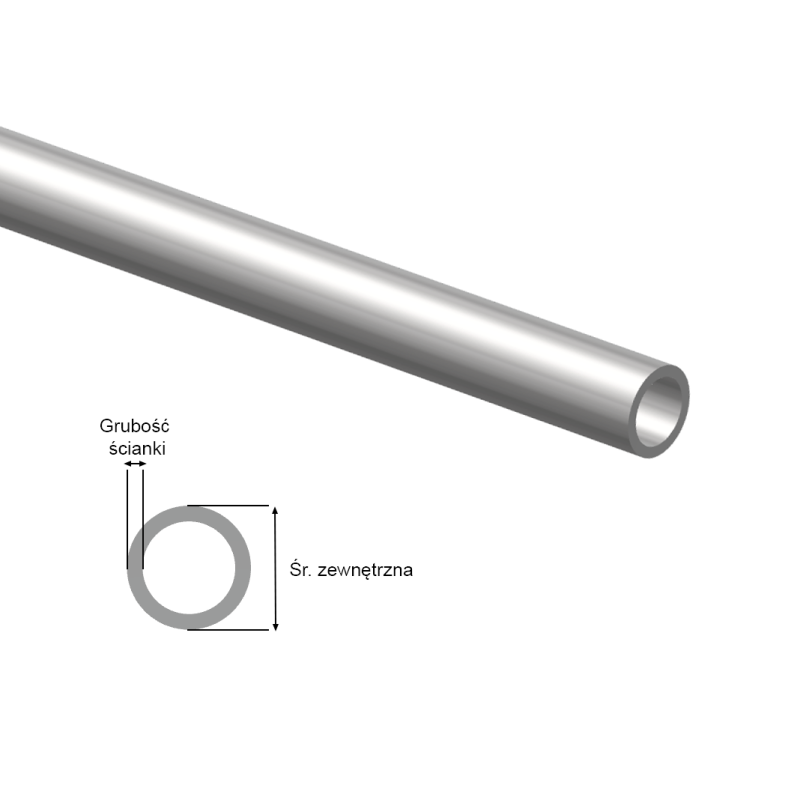 Rura hydrauliczna nierdzewna precyzyjna bezszwowa 6x1,0, Mat