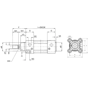Siłownik STANDARD ISO15552/6431, Średnica tłoka: 32 mm, S